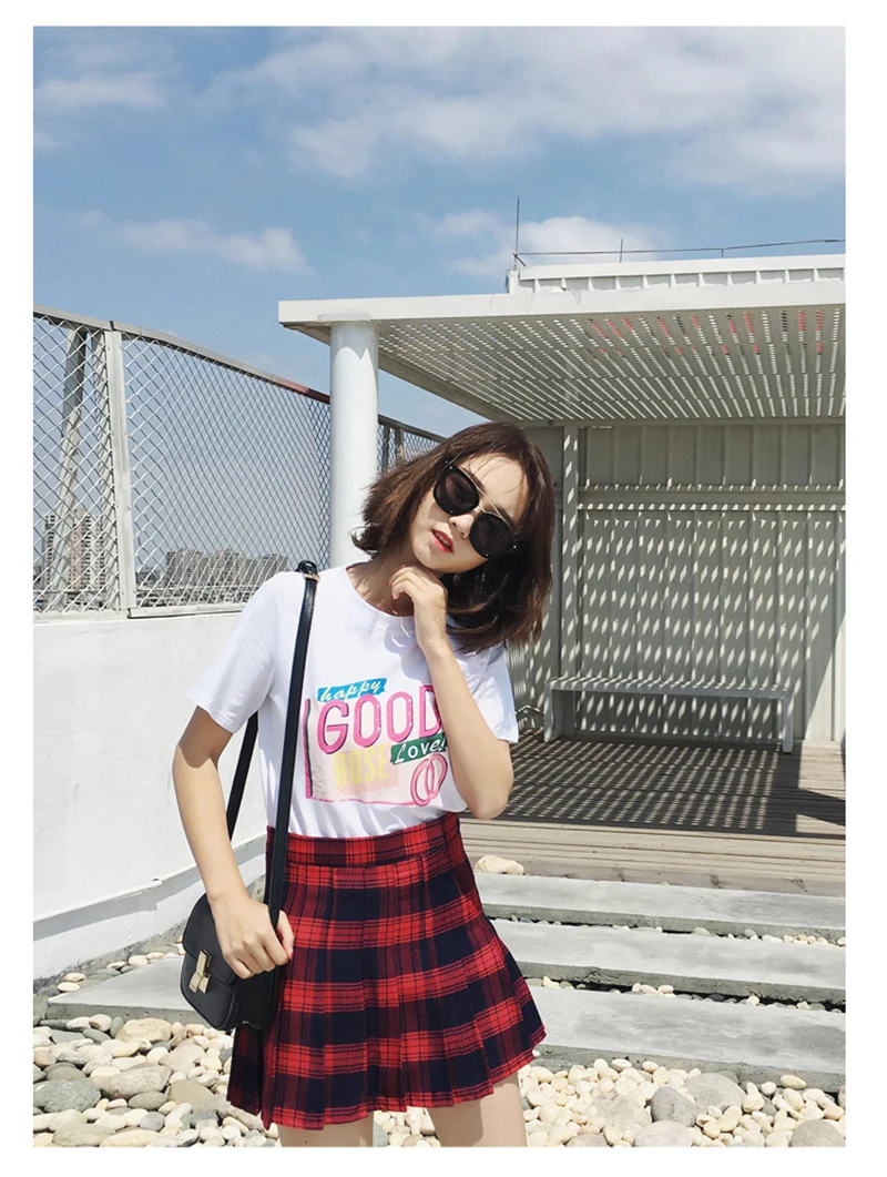 Новинка! Красная Зеленая клетчатая юбка для женщин Kawaii Harajuku мини плиссированная юбка корейская форма миди юбка Милая Высокая талия сексуальная женская нижняя часть
