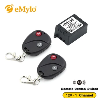 

2018 eMylo RF DC 12V Wireless Remote Control Light Switch 433Mhz Round Type Transmitter Toggle Momentary Switch, 1 Channel Relay