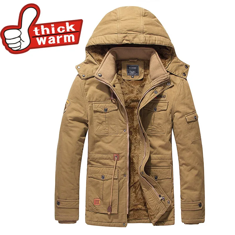 2016 new 100% Cotton Casual Padded Thick Warm Winter Jacket for Men ...