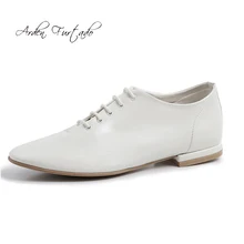 Arden/Модная женская повседневная обувь; сезон весна-осень кожаные лаконичные классические тапочки для отдыха на плоской подошве с перекрестной шнуровкой и круглым носком