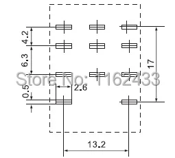 HH53P(MY3) series electromagnetic relay mounting dimensions