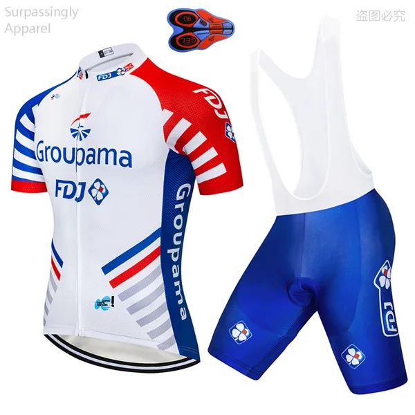 MTB Pro UCI Tour Team FDJ Велоспорт комплекты одежды велосипед Джерси Мужская велосипедная одежда летние велосипедные майки 16D набор велошорт - Цвет: Picture Color