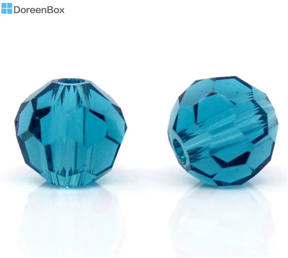 

Doreen Box hot- 200 Peacock Blue Created Crystal Quartz Faceted Beads 5000 4mm(B10743)