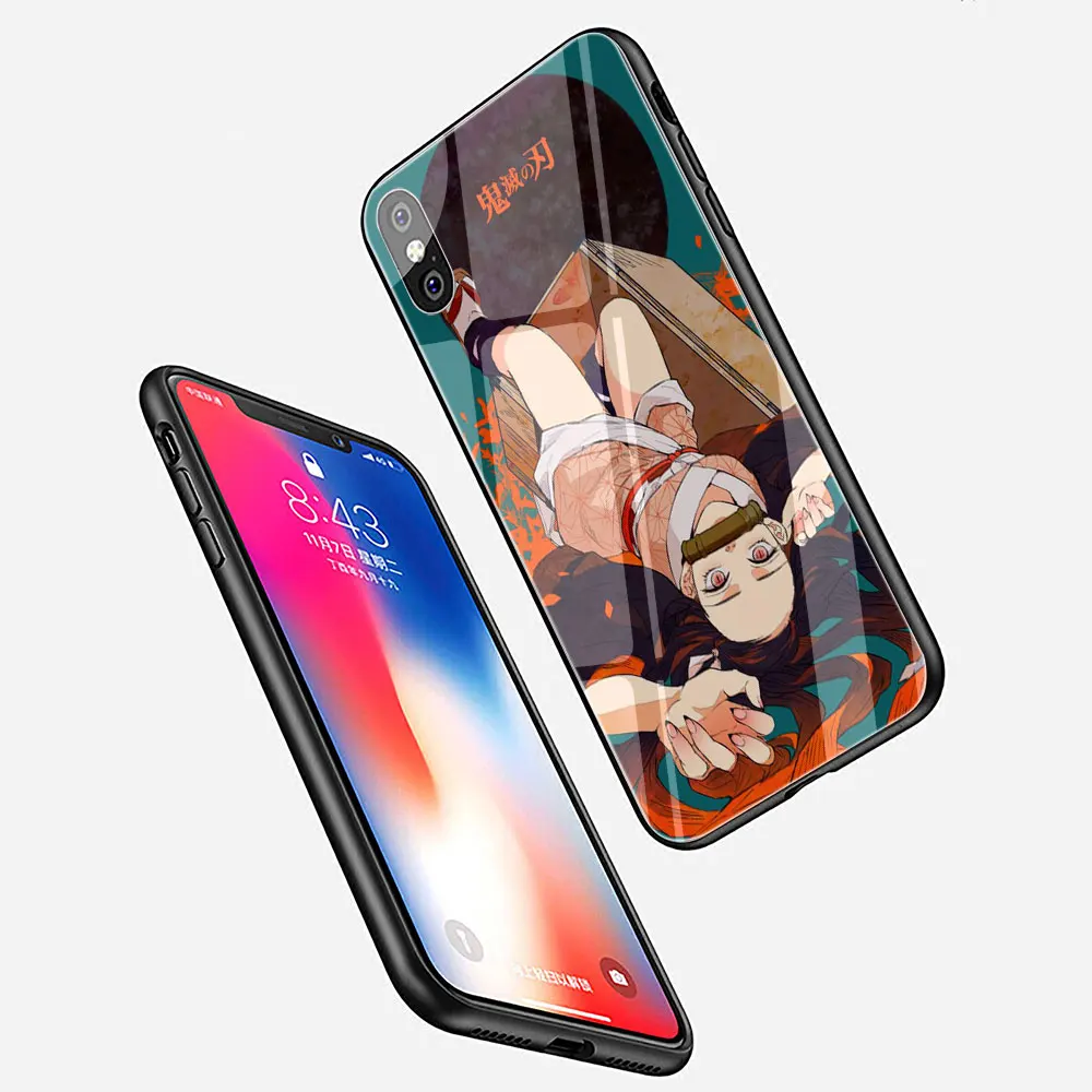 Чехол для телефона из закаленного стекла Kimetsu no Yaiba, аниме, Demon Slayer для iPhone 11 Pro 6 6S Plus 7 8 Plus X XS XR XS Max