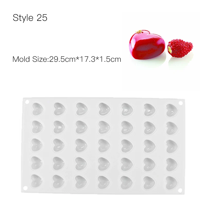 Для украшения торта прессформы 3D силиконовые формы для выпечки инструменты сердечно-сосудистых круглый пирожными шоколадом и брауни мусс сделать десерт Пан - Цвет: Style 25