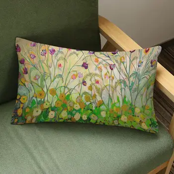 

European Style Flower Pattern Soft Short Plush Rectangular Throw Pillow Cushion Headrest Home Bedside Bedding Set