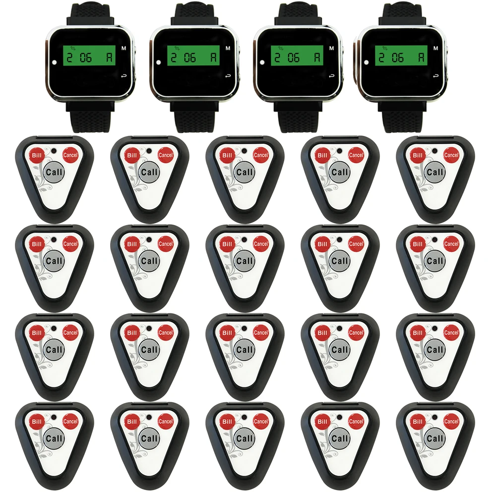 JINGLE BELLS 20 transmitter call buttons 4 watch pager/ rechargeable