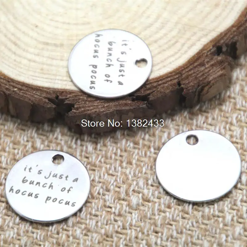 

10pcs it's just a bunch of hocus pocus charm silver tone message charm pendant 20mm
