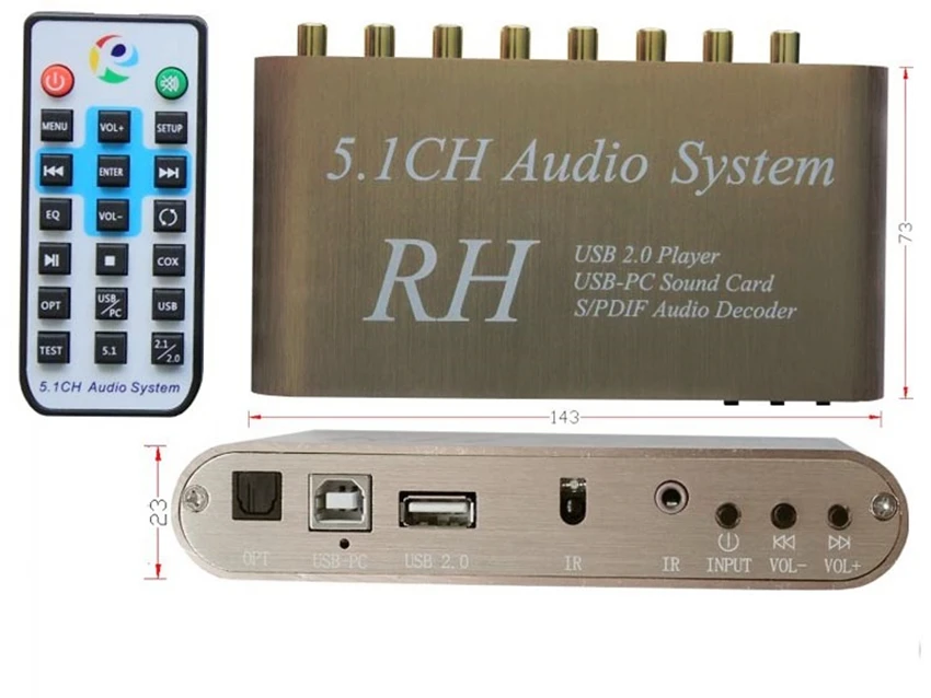 

GO520 USB Digital Sound/Media Player,5.1CH Audio System,DTS/AC3 S/PDIF Audio Decoder for 5.1 channel amplifier