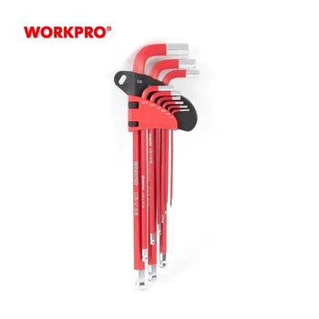 

WORKPRO 9PCS Long Arm Metric Ball Point Hex Key Set High Chrome Vanadium Steel Repair Tools Powerful Type