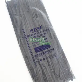 

250PCS 5X400mm ( 15.7'' Inch) Black Self Lock Plastic Nylon Cable Ties Zip Wire