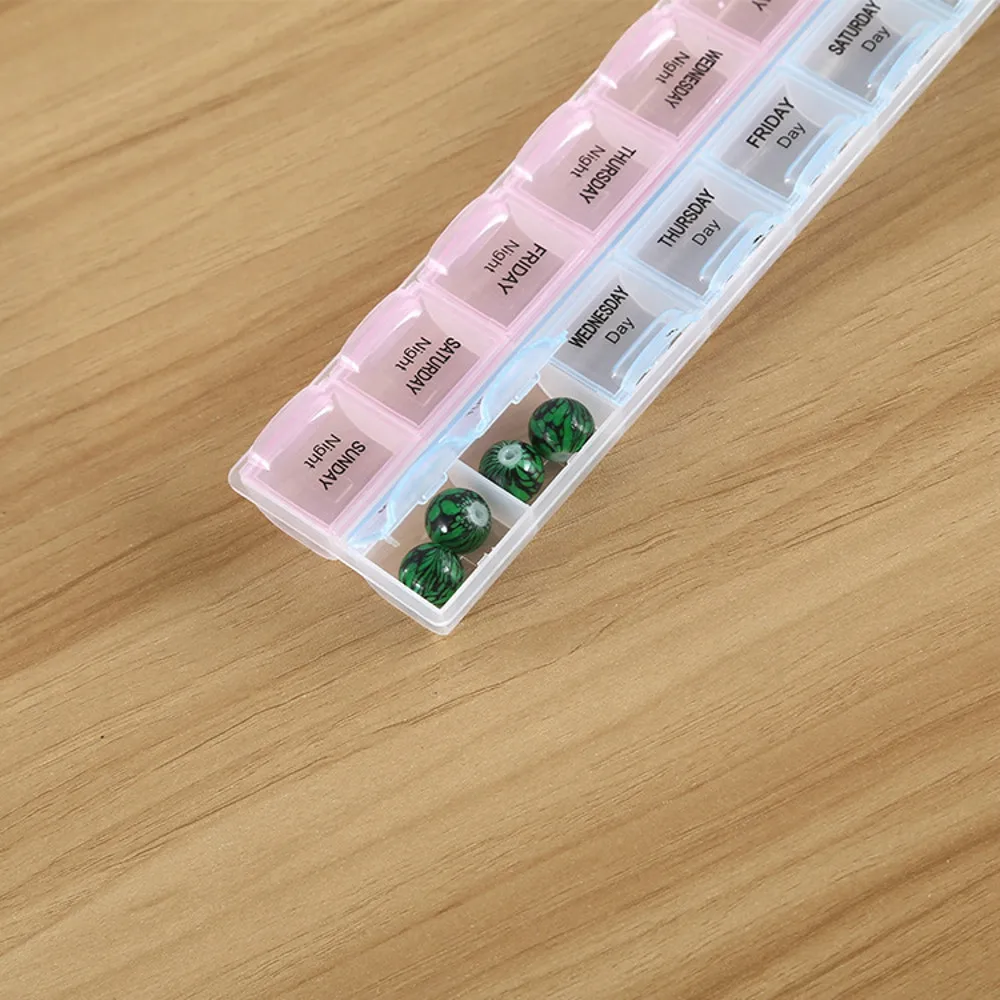 

7 Day Pill Box Weekly Pill Box Medication Reminder Medicine Tablet Dispenser Organizer Weekly Medicine Storage Case for AM PM