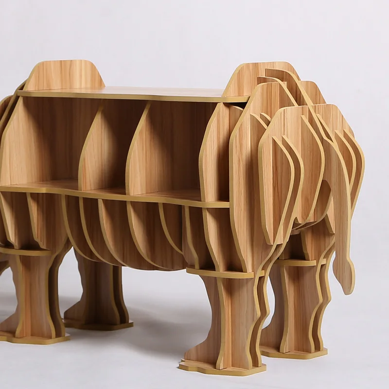 High-end Creative Wood Rhino Coffee Table Wood Desk Furniture Brand New TM003M