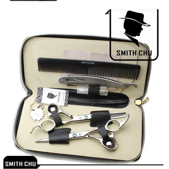 6," Smith Chu Japan 440c ножницы для стрижки волос филировочные ножницы Парикмахерская Машинка для стрижки Парикмахерские бритвы с чехлом для расчески LZS0006