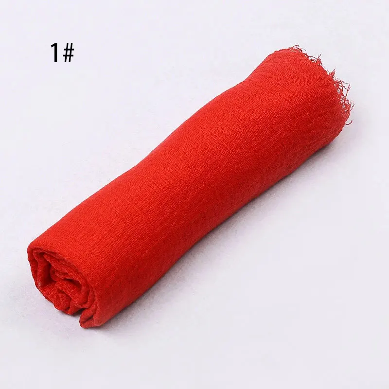 Sparsil, Женский Летний дышащий шарф с кисточками, морщинка, хлопок, складка, шаль, глушитель, однотонный шейный платок, мусульманский шарф, шарфы-повязки