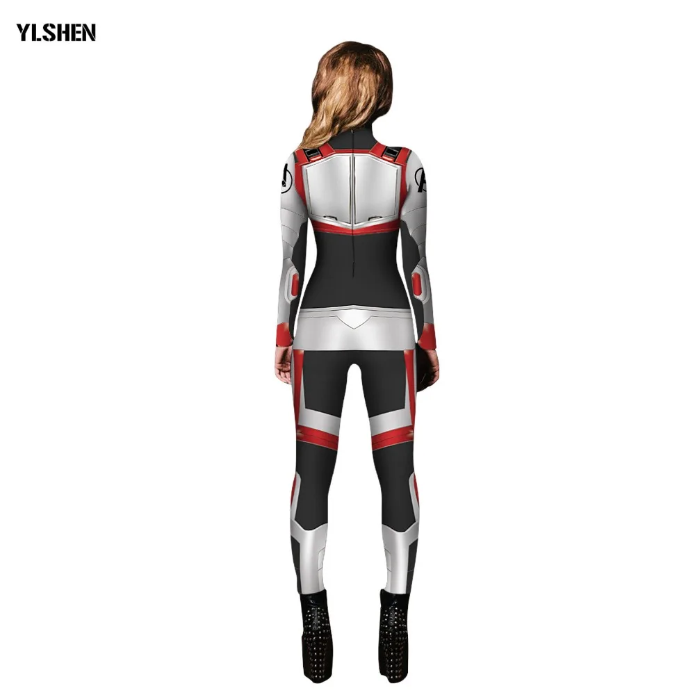 Avengers Endgame Quantum Realm Cosplay Costume Women Superhero Captain Marvel Bodysuit Suit Jumpsuits Sexy Overalls Outfits 2019