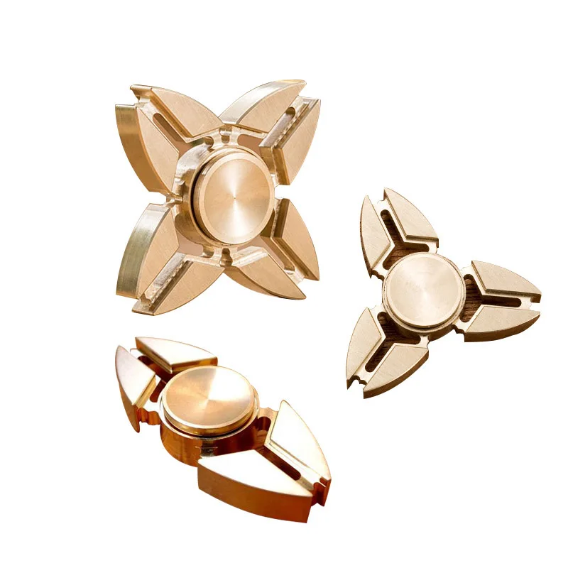 Медный фиджет ручной Tri Spinner Игрушки Металл для взрослых ручной Спиннер игрушки палец Спиннер снимает стресс подарок oyuncak