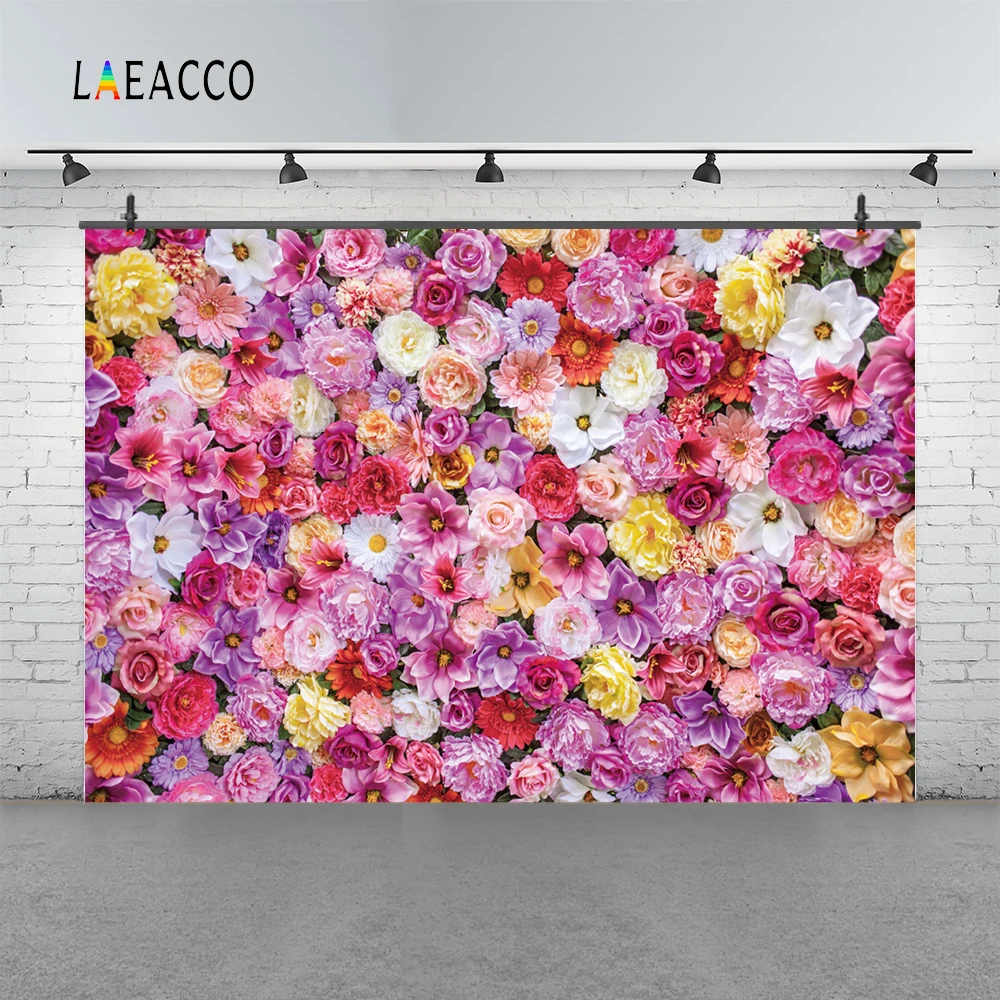 Laeacco Flowers Party Stage Wedding Scene Photography Backgrounds Customized Photographic Backdrops For Photo Studio