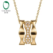 Caimao ювелирные изделия 18KT/AU580 желтое золото 0.20ct круглой огранки алмаз Классическая Подвеска