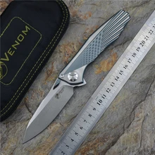 Kevin John VENOM 4 Wing Flipper folding knife S35VN blade One Titanium handle camping hunting survival pocket knives EDC tools