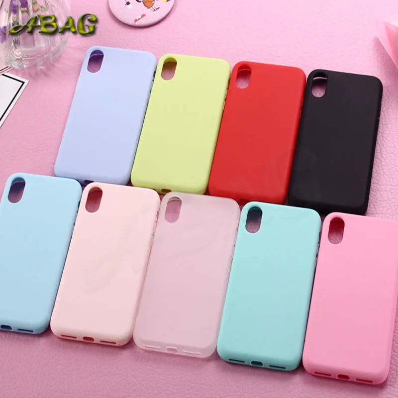 

Candy colorsTPU Silicone Frosted Matte Case for iPhone 6 6S 5 5S SE 8 Plus X for iPhone 7 7Plus ABAG Soft Back Cover Case