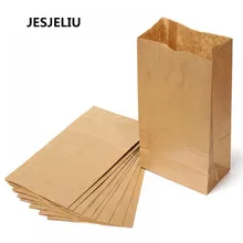 Oferta 10 Uds Vintage marrón Kraft regalo de bolsas de papel comida pan caramelo bolso para boda nuevo bolsa de documentos