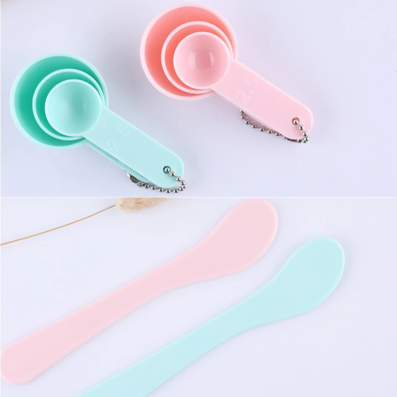 4in1 DIY Facial Beauty Bowl Women Cosmetic Makeup Tool with Brush Mixed Stir Spatula Stick Measuring Spoon kit Random Color
