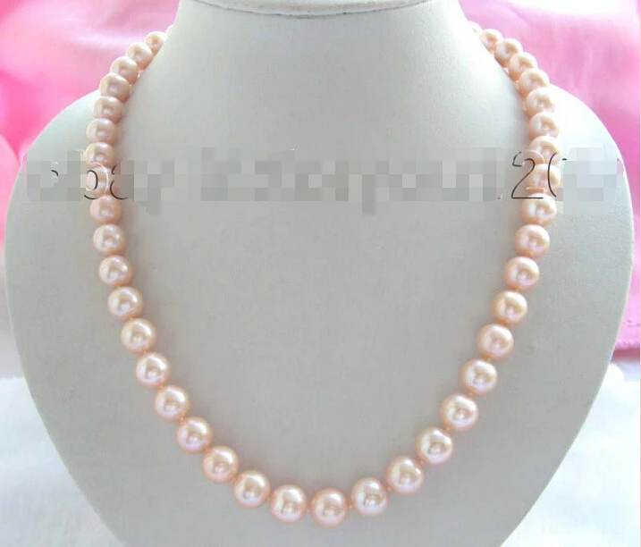 

Fast SHIPPING Genuine Natural 11mm Round Pink Pearl Necklace 14KT NEW
