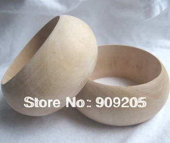 

SANSHOOR Christmas Gift Fashion Natural Unfinished Wooden Bangles DIY Wide Wooden Bracelet Wooden Jewelry 15pcs/lot SMT120J