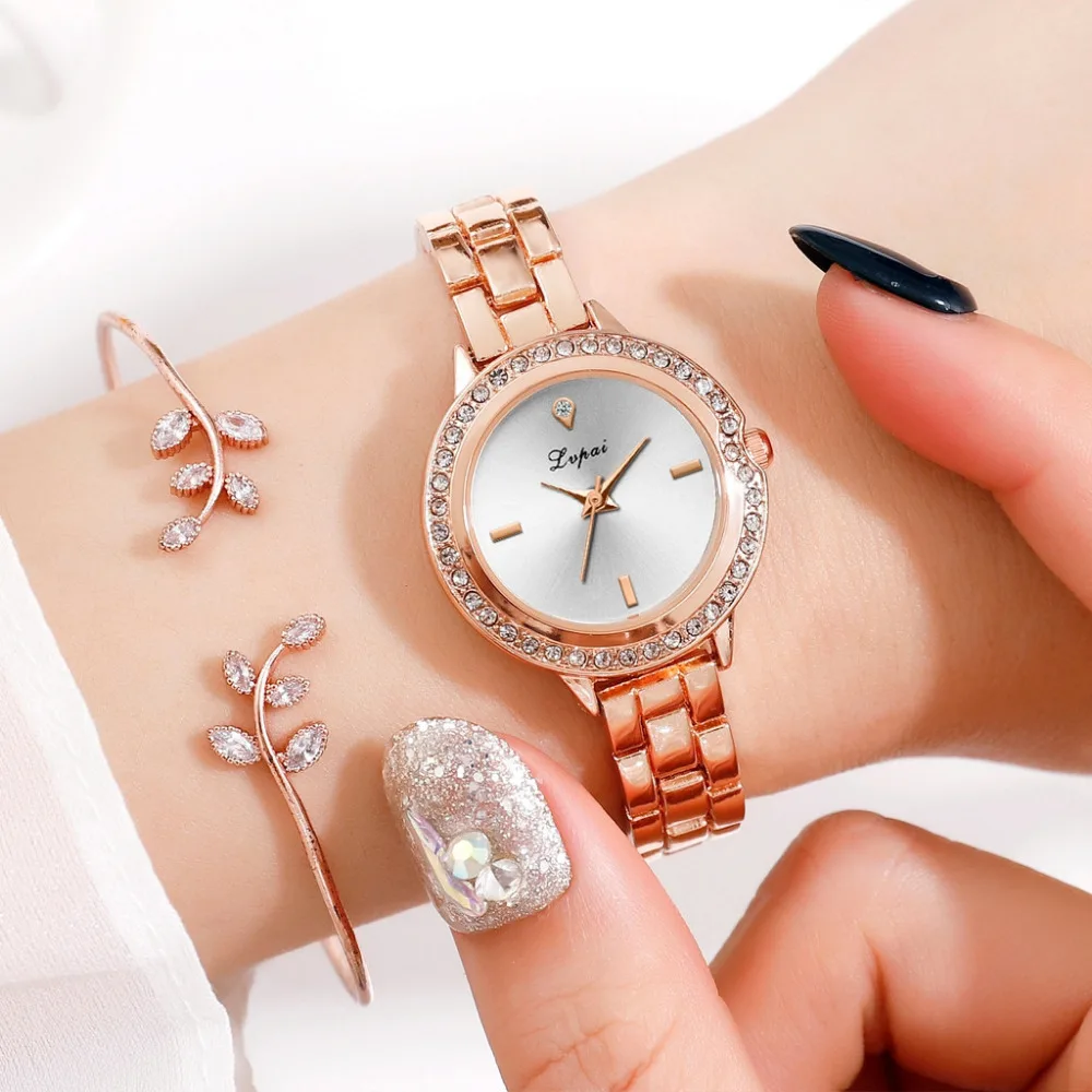 

2019 Relogio feminino Quartz Bracelet Watches Fashion Ladies Women Unisex Stainless Steel Rhinestone Quartz Wrist Watch *E