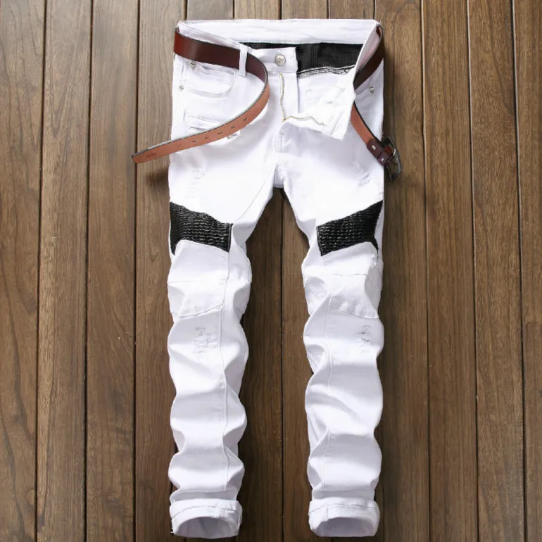 High-Quality-Men-PU-leather-Men-jeans-Casual-Design-Biker-Jeans-Men-Slim-Denim-Straight-Hip (8)
