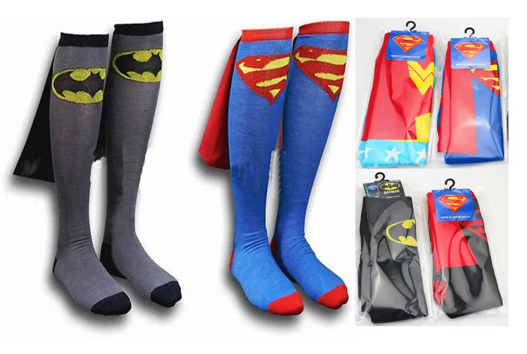 

DC Superman Batman The Flash Wonder Woman knee high long Socks summer style cotton weed socks party cosplay socks