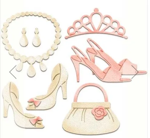 Дамское ожерелье с обувью металлические Вырубные штампы для фотоальбома тиснение изготовление бумажных открыток - Цвет: A 47