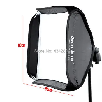 

Professional wholesale Godox Ajustable flash softbox 80cm * 80cm + S type Bracket Mount kit for flash speedlite Studio shooting