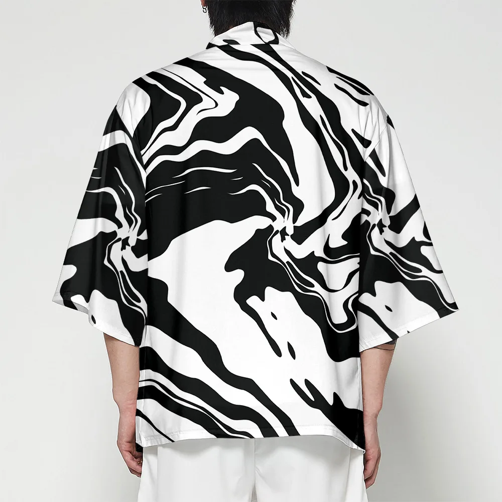 3D печать японское традиционное кимоно Плюс Размер Свободный человек самурайская рубашка Haori Восточный летний Повседневный юката кардиган пальто