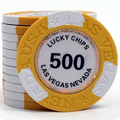 Новое поступление фишки для казино 14 г глиняные фишки для покера Клубные аксессуары многоцветные фишки для покера - Цвет: Par Value 500