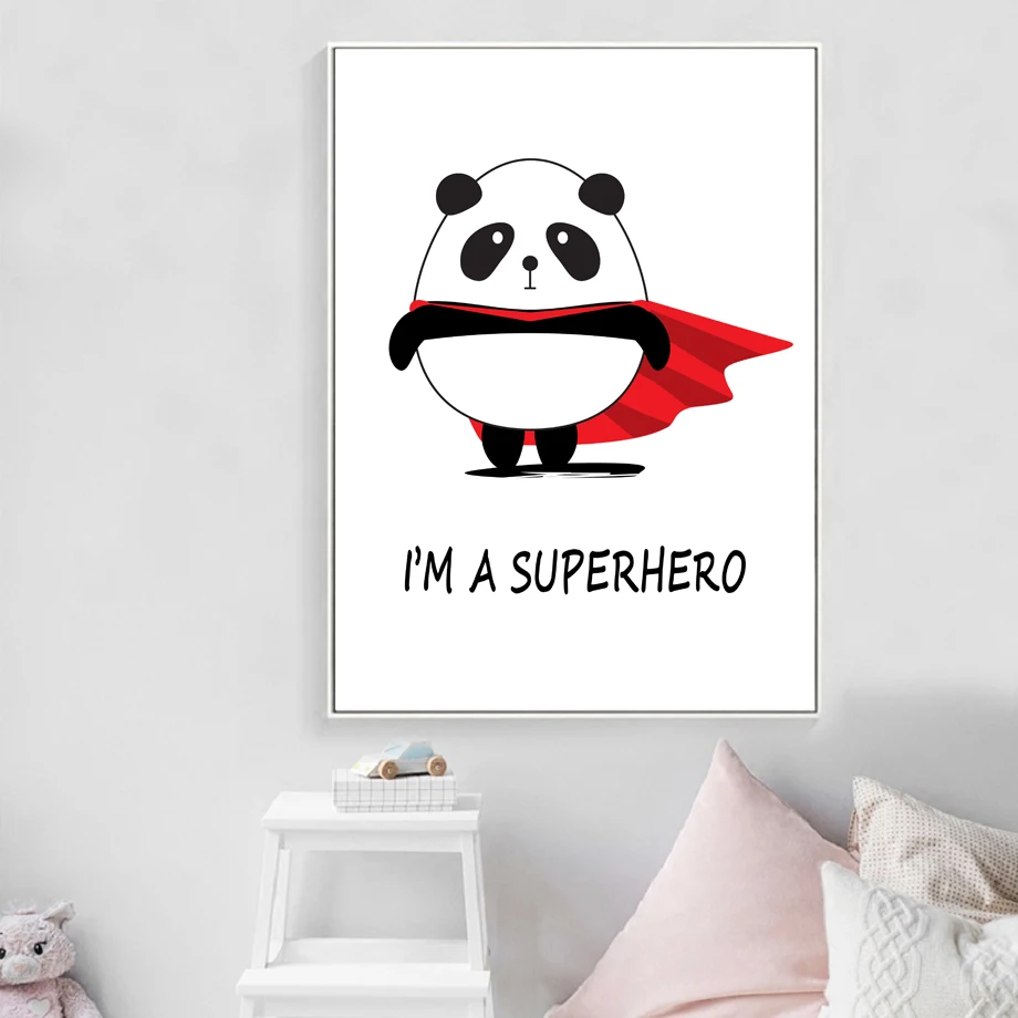 Panda-Superhero-Princess-Quote-Wall-Art-Canvas-Painting-Nordic-Posters-And-Prints-Black-White-Wall-Pictures (1)