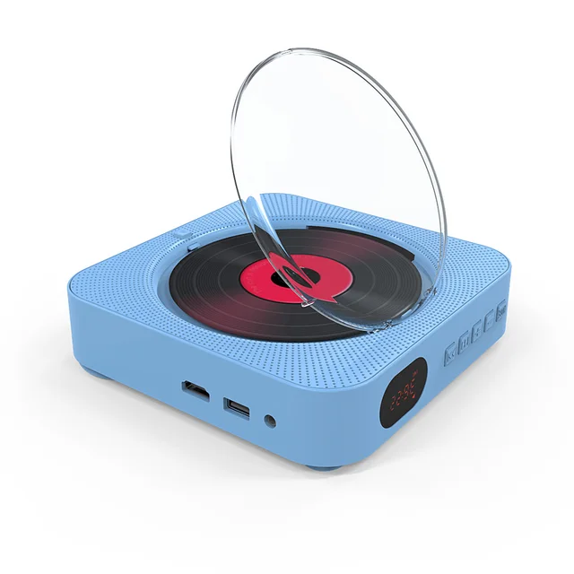 AV Port DVD Player Portable Wall Mounted Bluetooth HiFi CD Music Player with Remote Control FM Radio Boombox Desk Stand