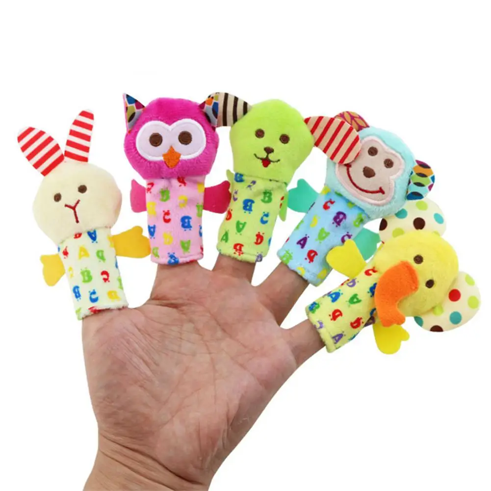 LeadingStar 5pcs Cartoon Animals Recognize Finger Toys Finger Puppets