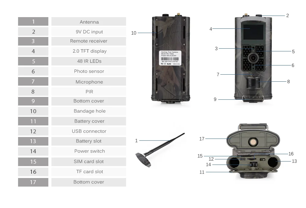 Suntekcam HC700G Hunting Camera 3G GPRS MMS SMTP SMS EMAIL 16MP 1080P 120 Degrees PIR 940NM Infrared Wildlife Trail Cameras Trap (22)