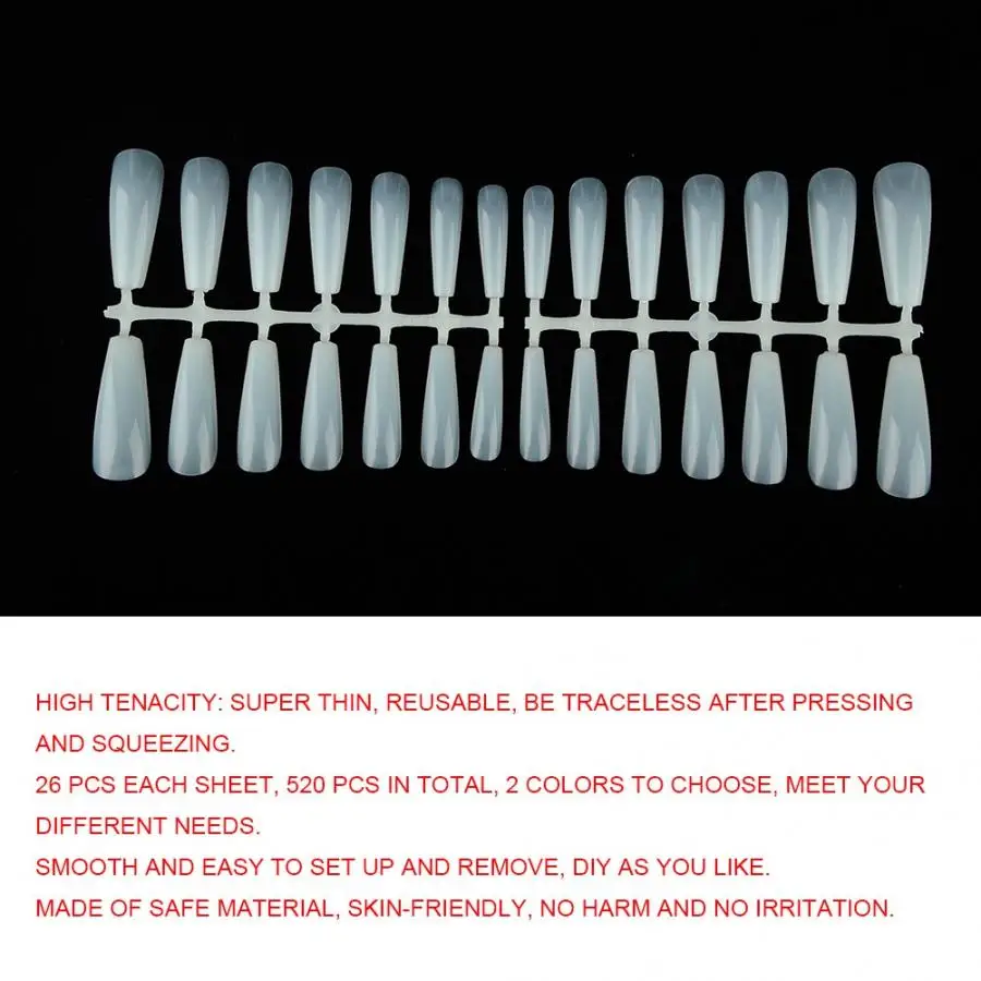Nail Art 520pcs Super Thin Traceless False Nail Tips Full Coverage Nail DIY Decoration False Nails