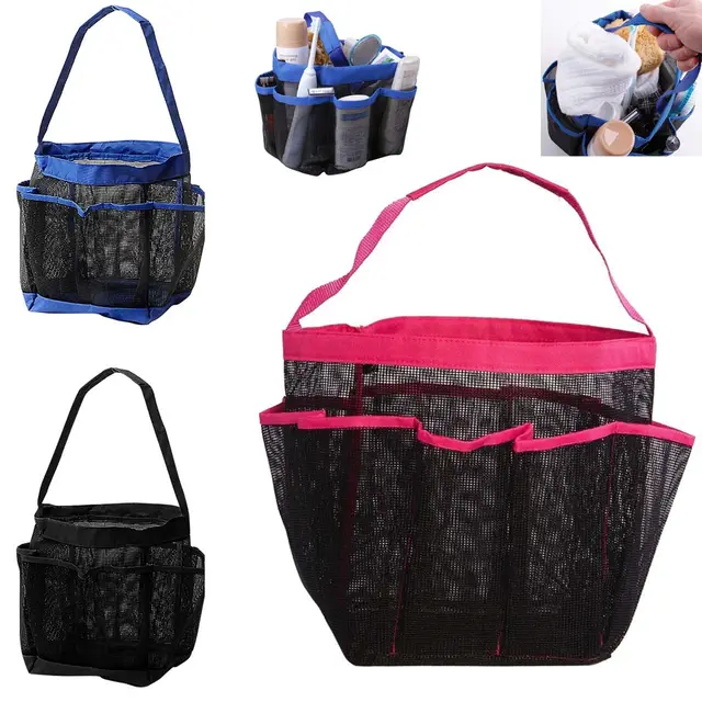 Portable Mesh Fabric Quick Dry Shower Tote Storage Bag Bath Portable Mesh Fabric Quick Dry Shower Tote Storage Bag Bath Organizer Cosmetics Handbag For Bathing Bathroom