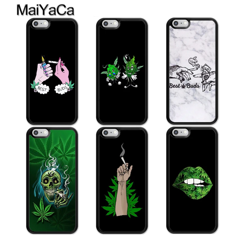 

MaiYaCa Hand Smoking Weed Best Buds Rubber Phone Case For iPhone 6 6S 7 8 Plus 5S SE Cases For iPhone X XS Max XR Coque Fundas
