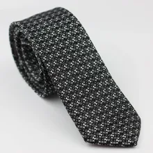 Lammulin галстуки новинка черный с серебряными цветочными клетками тонкий галстук ЖАККАРДОВЫЙ тканый 6 см узкий галстук джентльмен Corbata