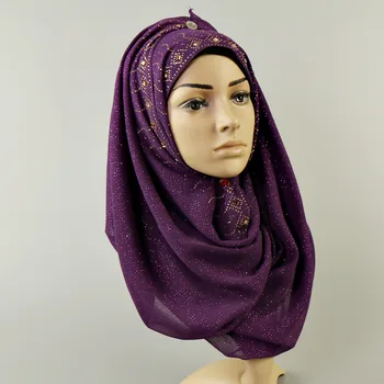 

80*180cm muslim diamonds bubble chiffon hijab scarf malaysia plain shawls and wraps islamic headscarf foulard femme
