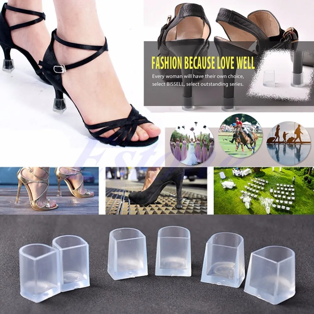 Free Shipping 1Pair Clear Stiletto High Heel Protector Covers Shoes