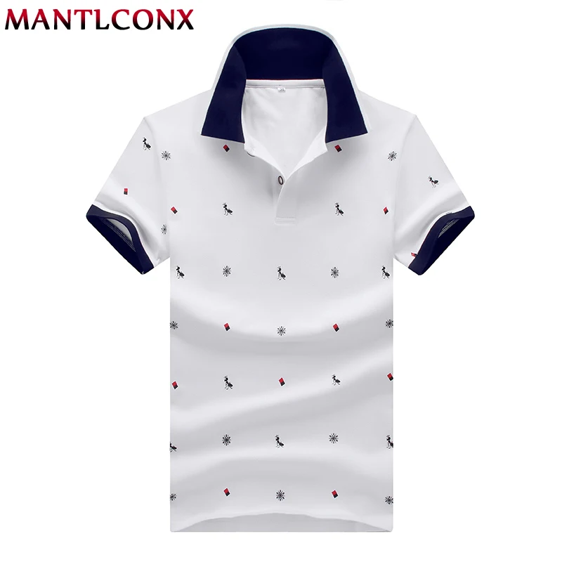

MANTLCONX 2019 New Mens Polo Shirt Male Short Sleeve Fashion Brand Men Polo Shirt Men Summer Short Sleeve Polos Shirt White Blue