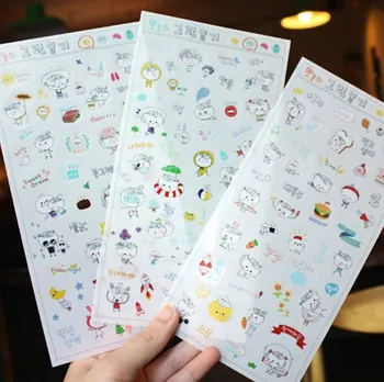 

12 Sheets Creative Stationery Transparent PVC Decorative Stickers Diary Notebook Album Decor Cell Phone Case Stickers
