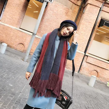 

Winter Women Warm Cashmere Scarf Thicken Warm Cape Long Shawls and Scarves Warm Tassel Pashmina