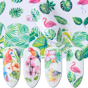 

1pcs Flower Nail Sliders Water Decal Transfer Sticker Flamingo Rose Leaf for Adhesive Nail Art DIY Decorations Tips JIBN865-876